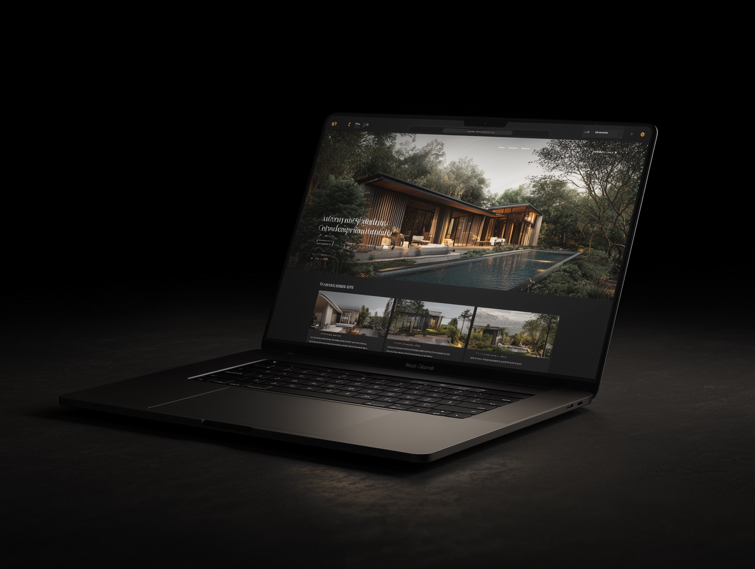 Bespoke development launch website shown on a laptop