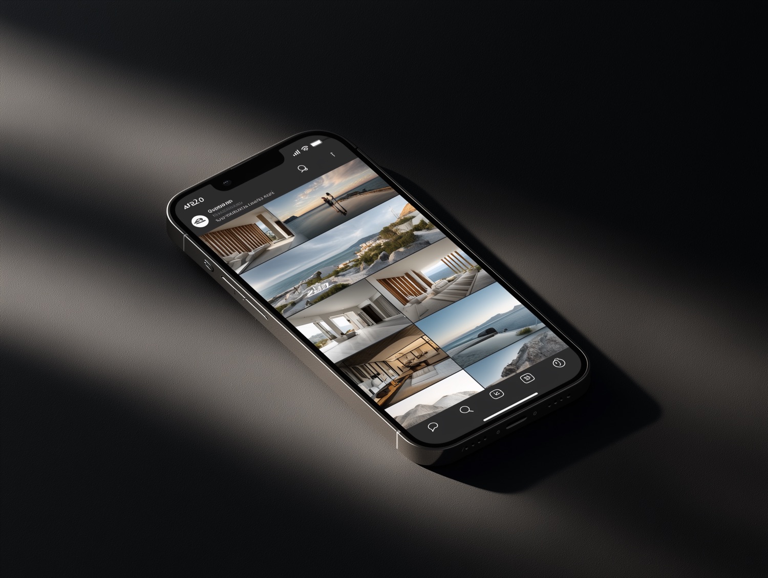 Property marketing social media grid on a phone